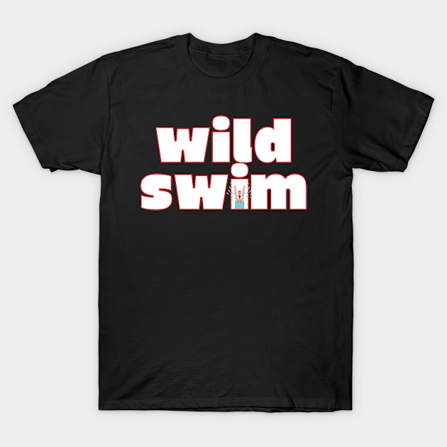 Wild Swimming Man T-Shirt by krisevansart